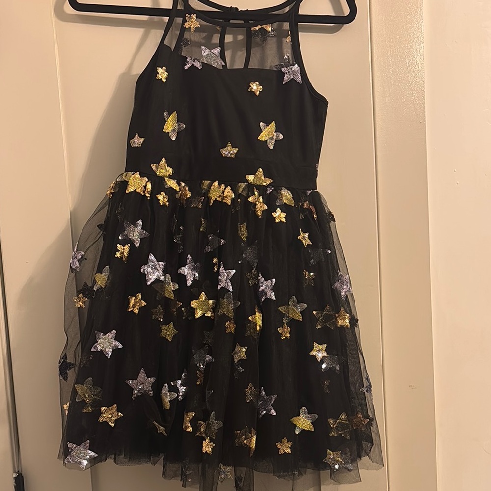 Black Dress with Star Embellishments